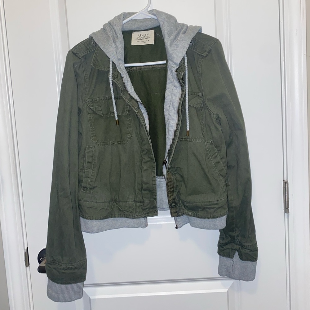 Army green and grey jacket